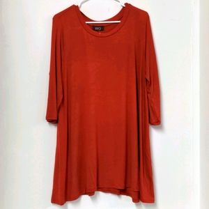 Burnt orange shark bite stretchy tunic plus 1x 2x 14 16 18 20